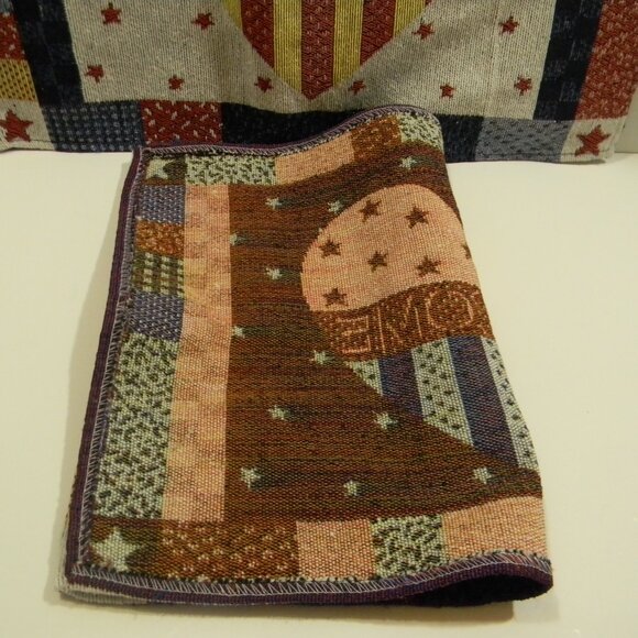 Set of 2 Tapestry Placemats 13"x19" Patriotic Stars & Stripes Heart USA NEW - Picture 4 of 4